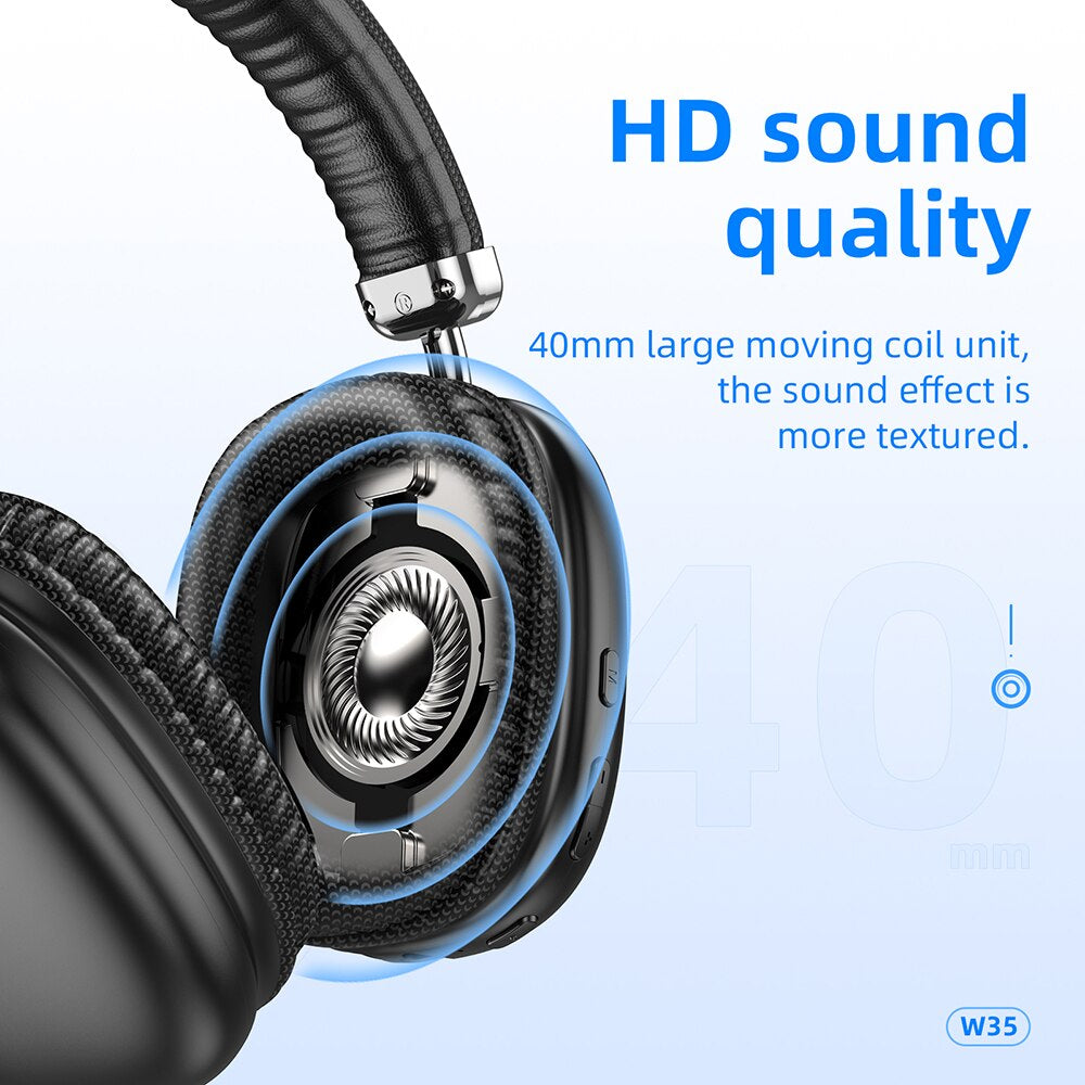 Wireless Bluetooth 5.3 Headphones Mic Noise Cancelling Headsets Stereo Sound Earphones Sports Gaming Headphones Supports TF